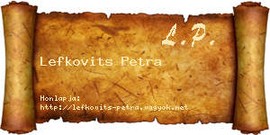 Lefkovits Petra névjegykártya